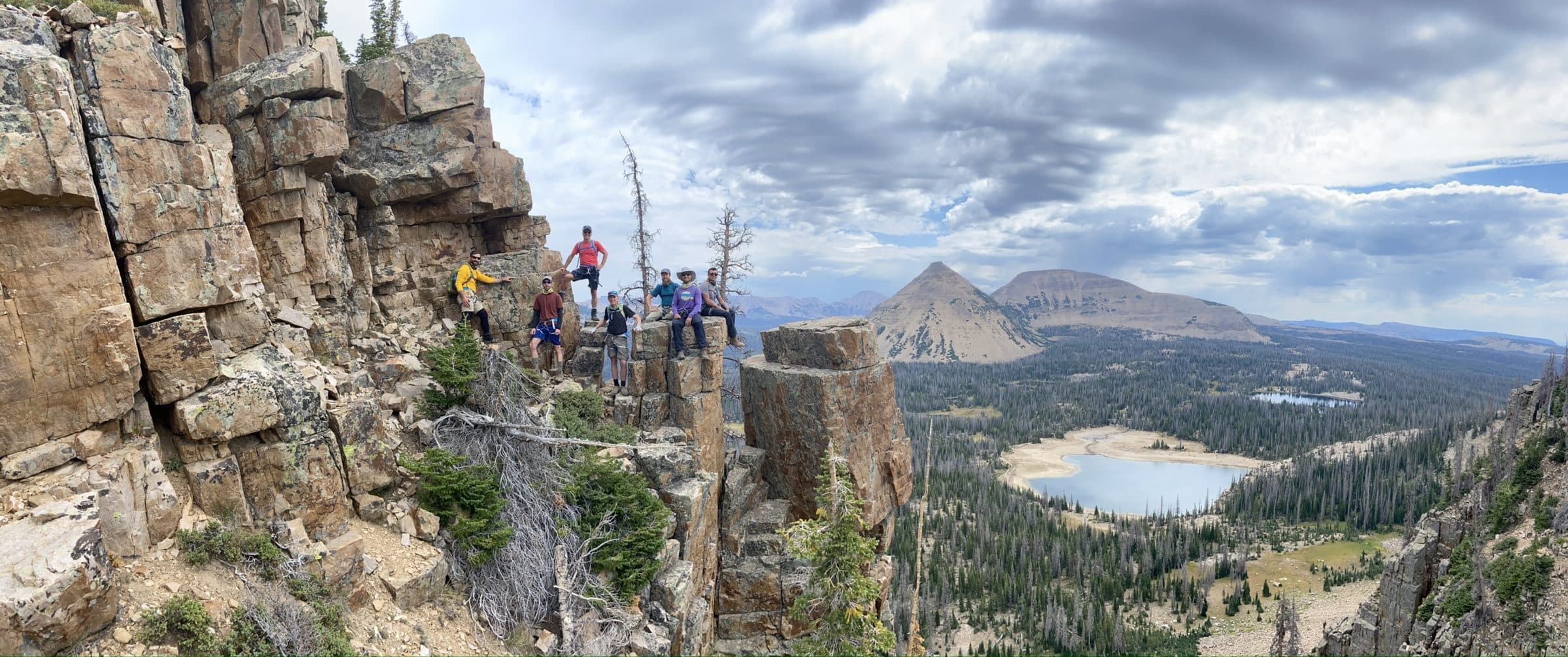 Inspired Summit guides on a mountain ridge